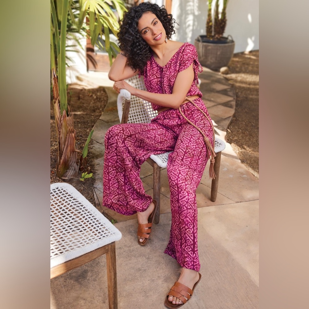 NWOT Soft Surroundings Poppy Jumpsuit in Rosella Fuschia